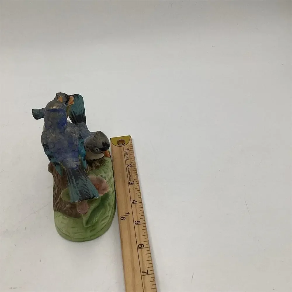 Andrea by Sadek‎ Vintage Bluebird Figurine White with Floral Accents